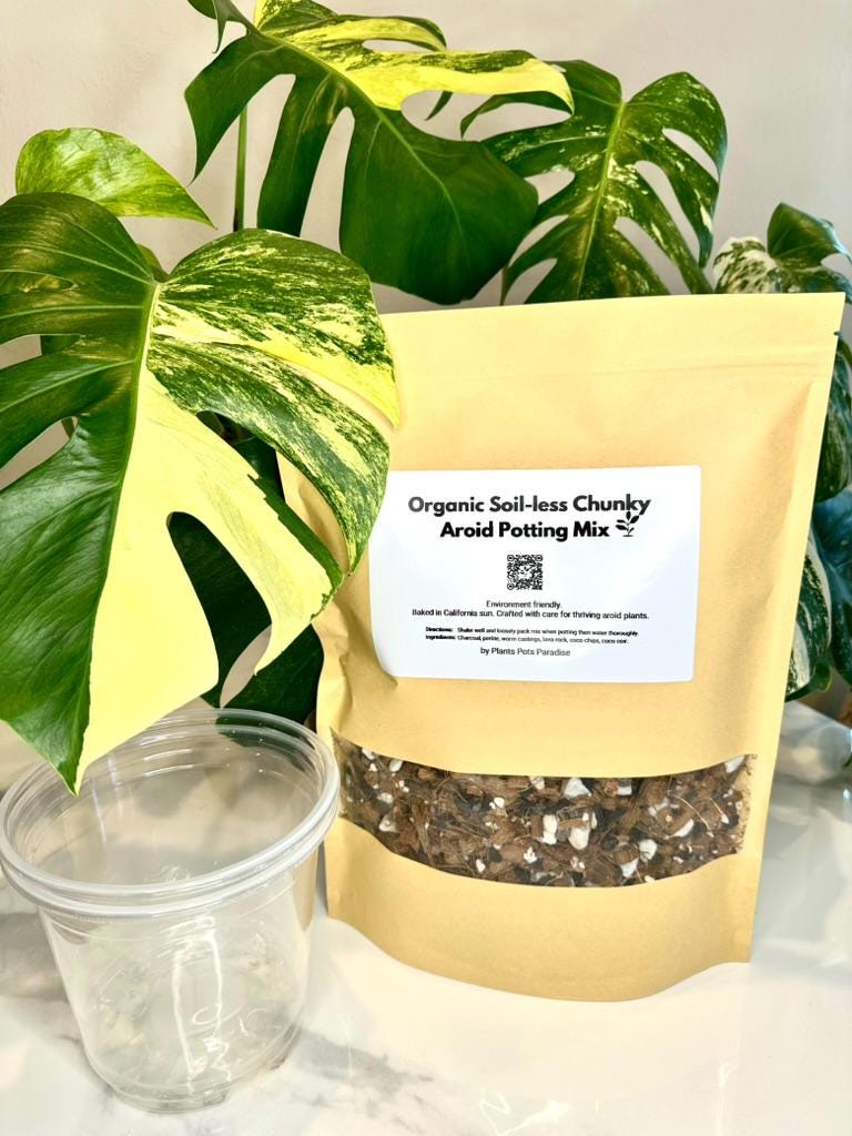 Organic Soil-less Chunky Potting Mix (1LB) for Tropical and Indoor Plants | Baked in California Sun