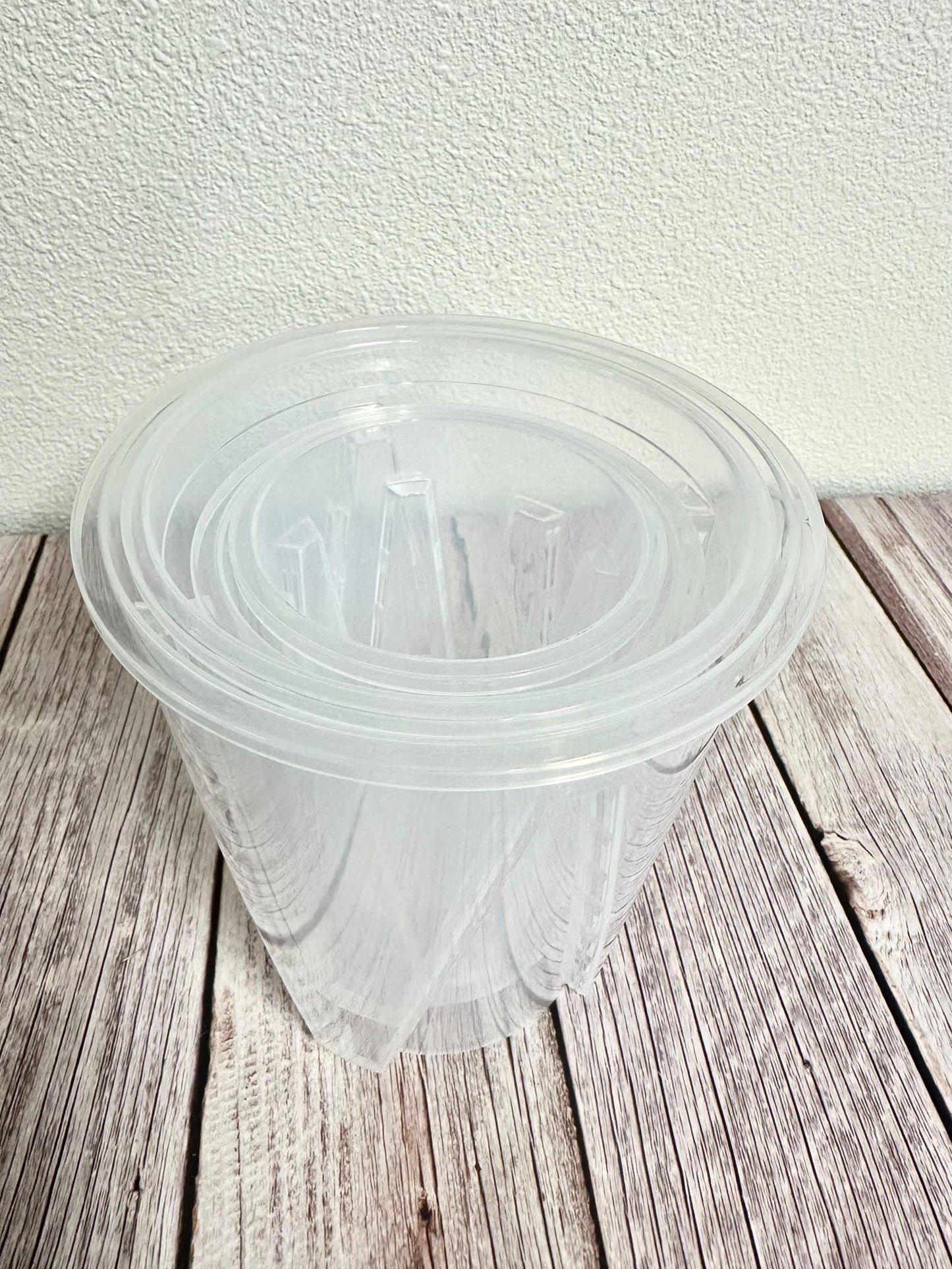 Clear Round Air Slotted Plastic Pot 4 Pack - One Each of 3.9"/4.7"/5.5"/6.3" (Total 4 Pots)