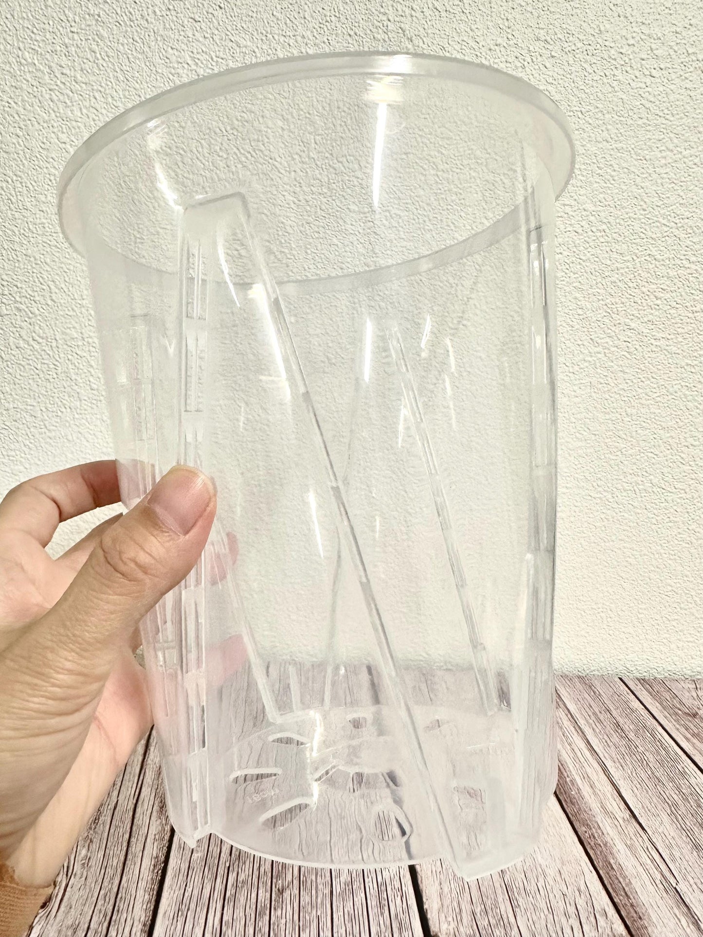 Clear Tall Tropical Orchid Plastic Pot 3 Pack - 3.9"/4.7"/5.5"/6.3" Excellent for Aroids Tropical Plants