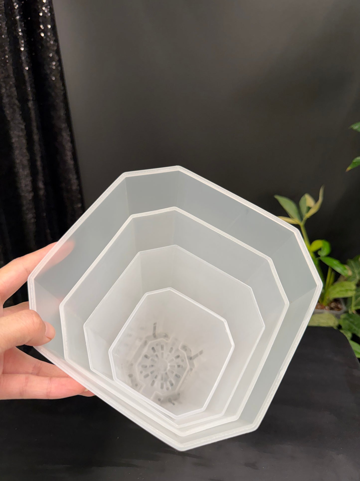 Clear Plastic Pot 4-Pack, 1 Size Each, Total 4 Pack